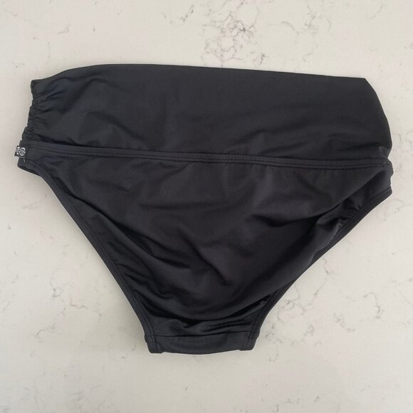 la Vie en Rose Aqua Polyester Elastane Bikini Bottoms w Side Ruching Black Sz S - Picture 3 of 7